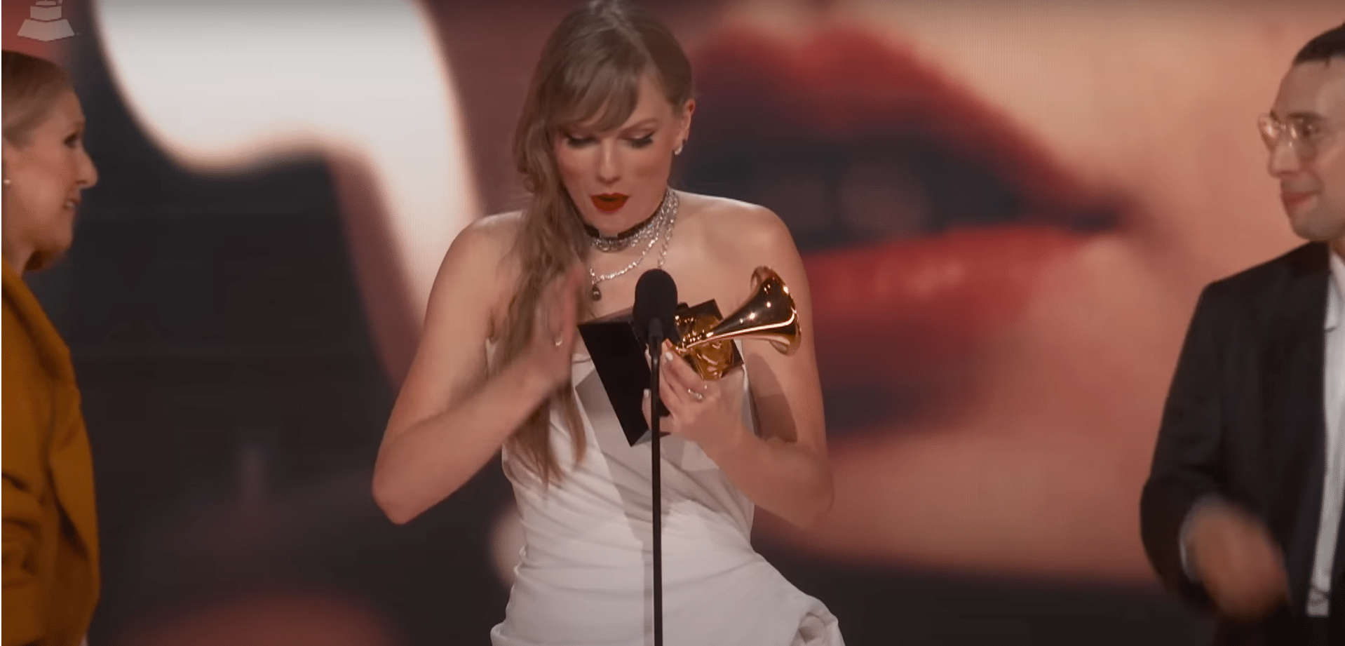 Taylor Swift at the Grammy Awards Won AOTY and Announces New Album