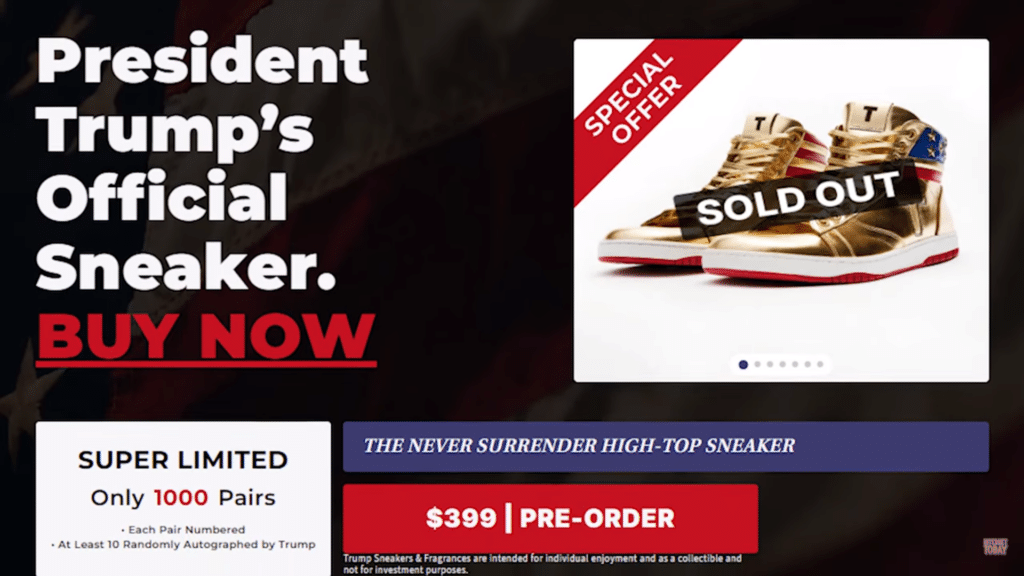 Ad for Trump's sneakers