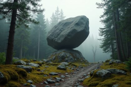 Findland's Kummakivi Boulder has balanced on a tiny rock for over 11,000 years since the Ice Age