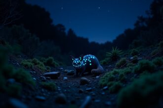 The endangered eastern quoll glows with blue spots under UV light, a rare biofluorescence in marsupials that offers new insights in science