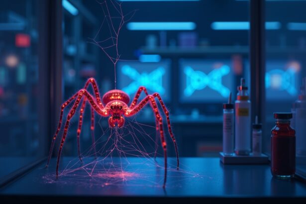 world's first gene-edited spider produces glowing red silk threads
