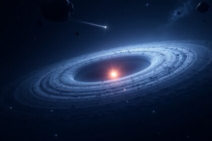 A massive celestial bubble of ice and dust surrounds our solar system, known as the oort cloud