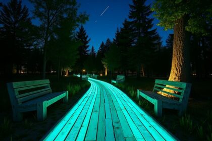 Glow in the dark wood has been developed by scientists using fungi, providing natural light for streets and parks