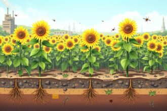 In Australia and beyond, sunflowers are lpanted on sites to absorb toxic heavy metals from soil