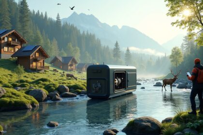 In Germany, a suitcase-sized micro-hydro unit draws from a small stream to power about 12 homes, running maintenance-free for five years