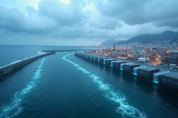 Japan builds walls that block tsunamis and produce electricity, protecting coasts while powering homes