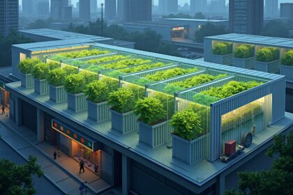 South Korea built vertical farms inside shipping containers equipped with hydroponics and solar roofs