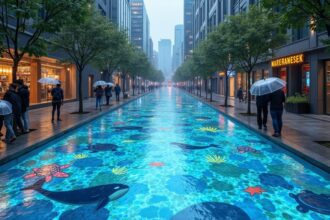 South Korea's streets hide secret art that only appears when it rains