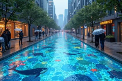 South Korea's streets hide secret art that only appears when it rains