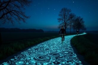 There is a glow-in-the-dark bike path in the Netherlands powered by the sun