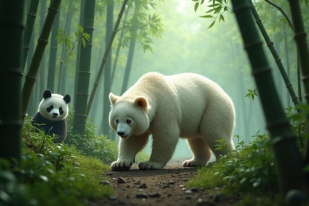 Very rare albino giant panda male caught on camera in a Chinese nature reserve and stuns scientists