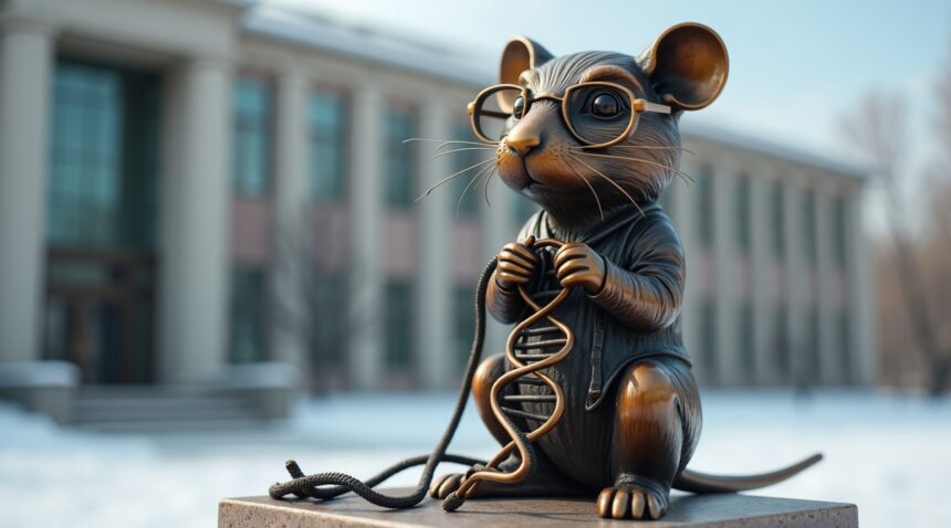A statue in Russia honors lab mice that sacrificed their lives for science