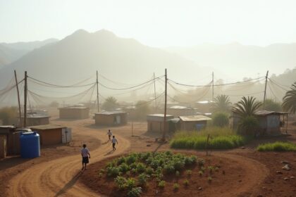 Fog catching nets in Peru turn mist into 400 liters of water dailly, sustaining rural villages