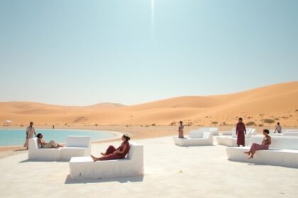 In Egypt, salt crystal benches are used in desert rest zones that naturally cool the body