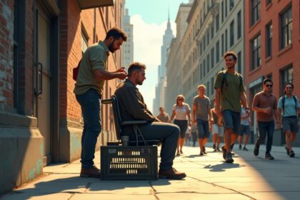 New York hairstylist Martk Bustos spends his Sundays giving free haircuts to homeless people