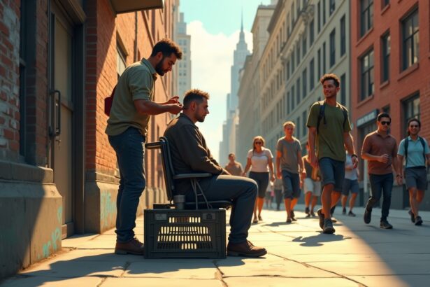 New York hairstylist Martk Bustos spends his Sundays giving free haircuts to homeless people