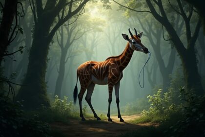 Okapis are the giraffe's only living relatives, sharing their long tounges and quit forest-dwelling lifestyle.
