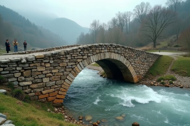 Serbia's village bridges are paved with river stone mosaics designed to shoft slightly with floods but never crack