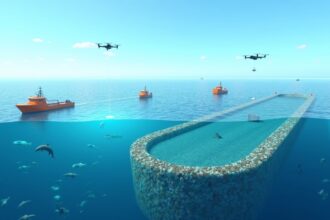 Dutch engineers have built a giant 600 meter long floating ocean vacuum deisgned to collect massive amounts of plastic waste from the sea