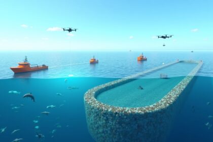 Dutch engineers have built a giant 600 meter long floating ocean vacuum deisgned to collect massive amounts of plastic waste from the sea