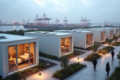 Ireland turns shipping yards into modular shelters, each unit pre fitted with beds, stoves, and toilets