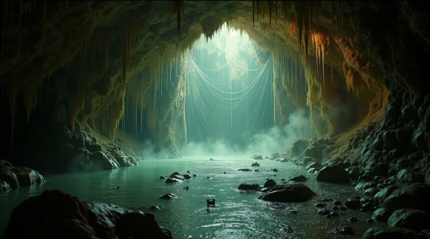 Scientists in Greece have discovered what may be the largest spiderweb ever recorded inside the Sulfur Cave near the Greek-Albanian border